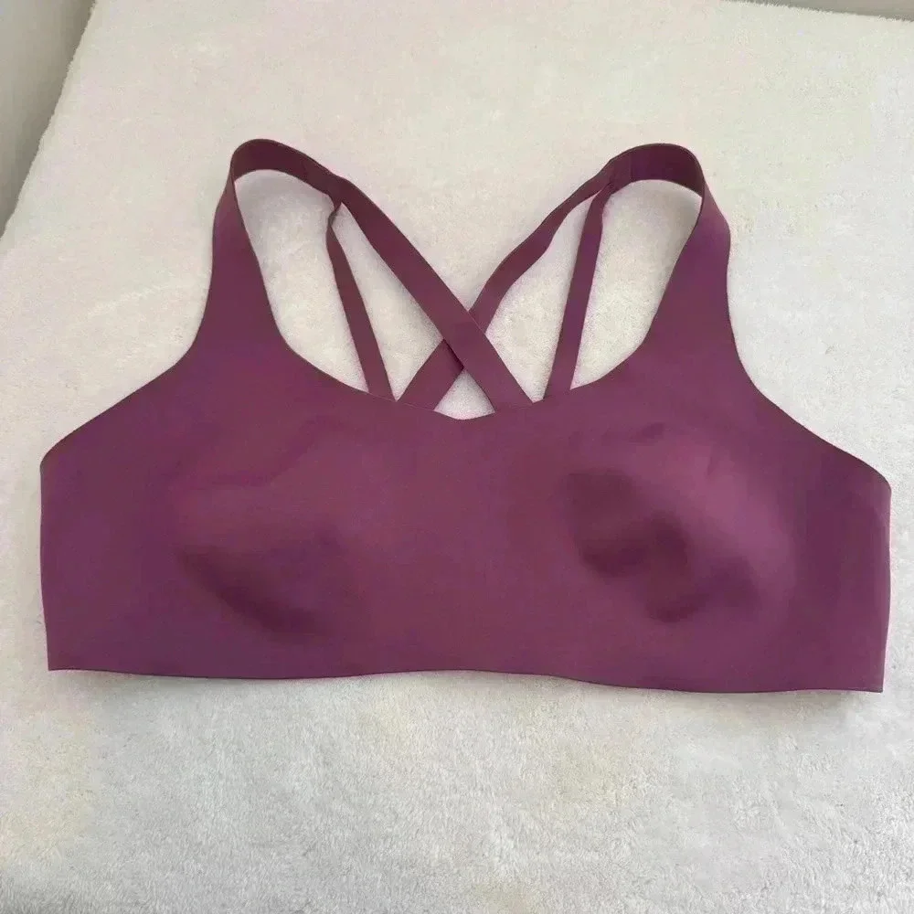 Lululemon Laser Focused‎ Sports Bra Vintage Plum Purple Medium Support 12B/c